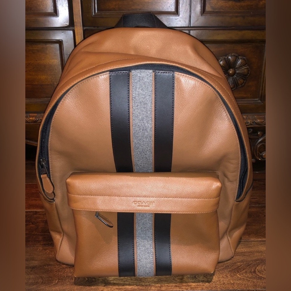 Coach Men’s Charles Varsity Stripe Back Pack - Picture 3 of 7